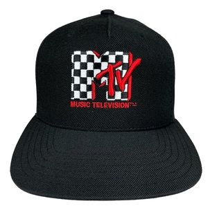 MTV‎ Hat With Checkered Logo Flat Bill Snapback Cap Unisex